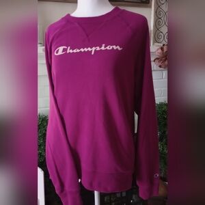 Champion Women's Magenta Crew Neck Sweatshirt